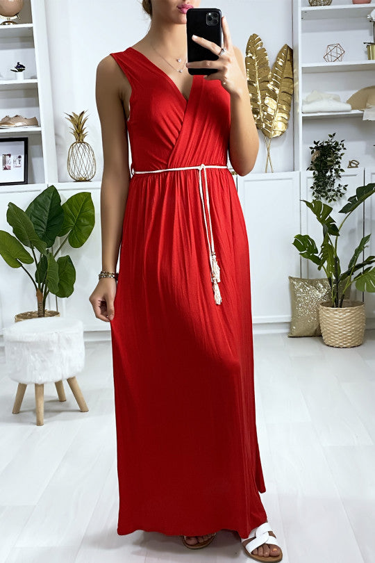 Robe longue rouge