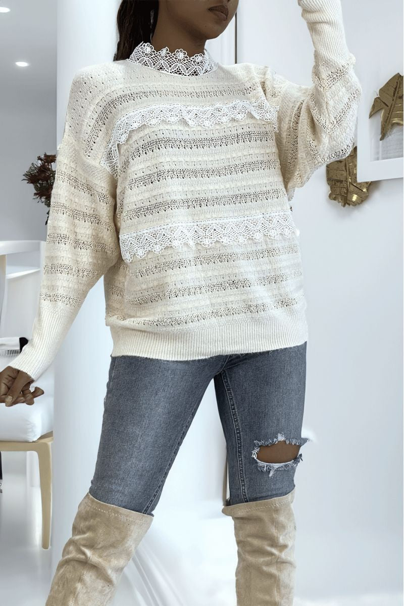 Pull blanc femme