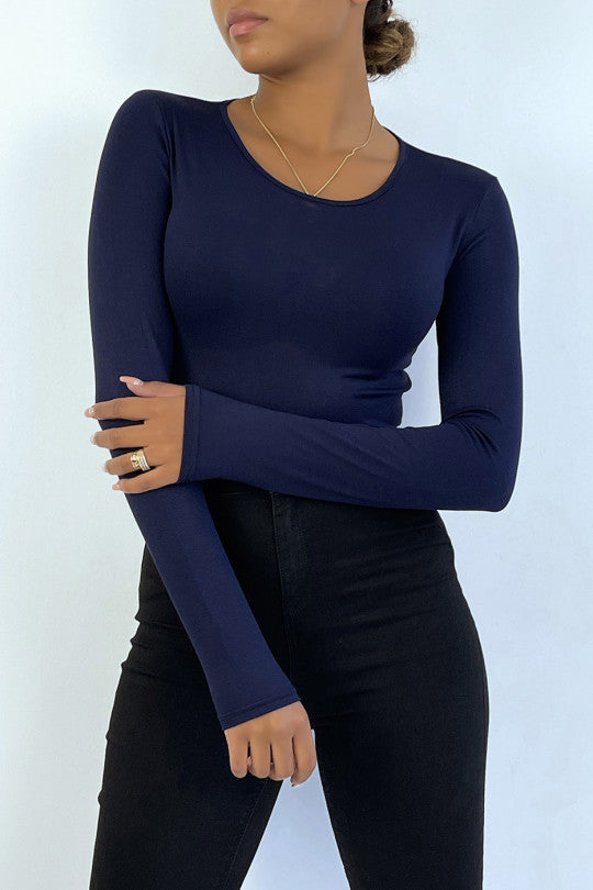 Sous pull bleu femme